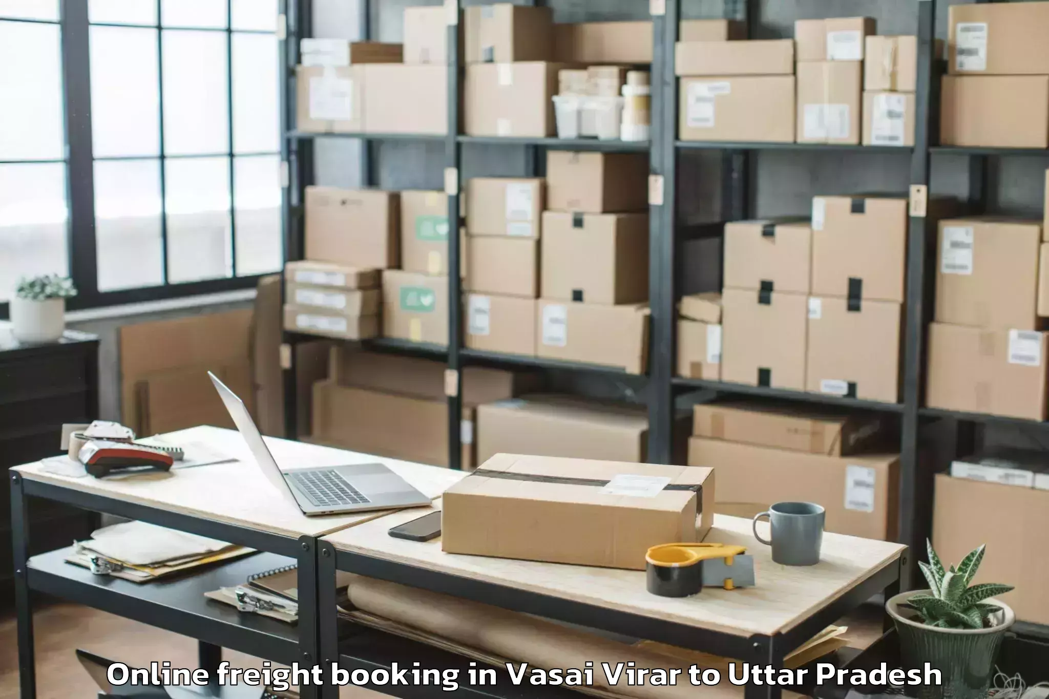 Trusted Vasai Virar to Shikohabad Online Freight Booking